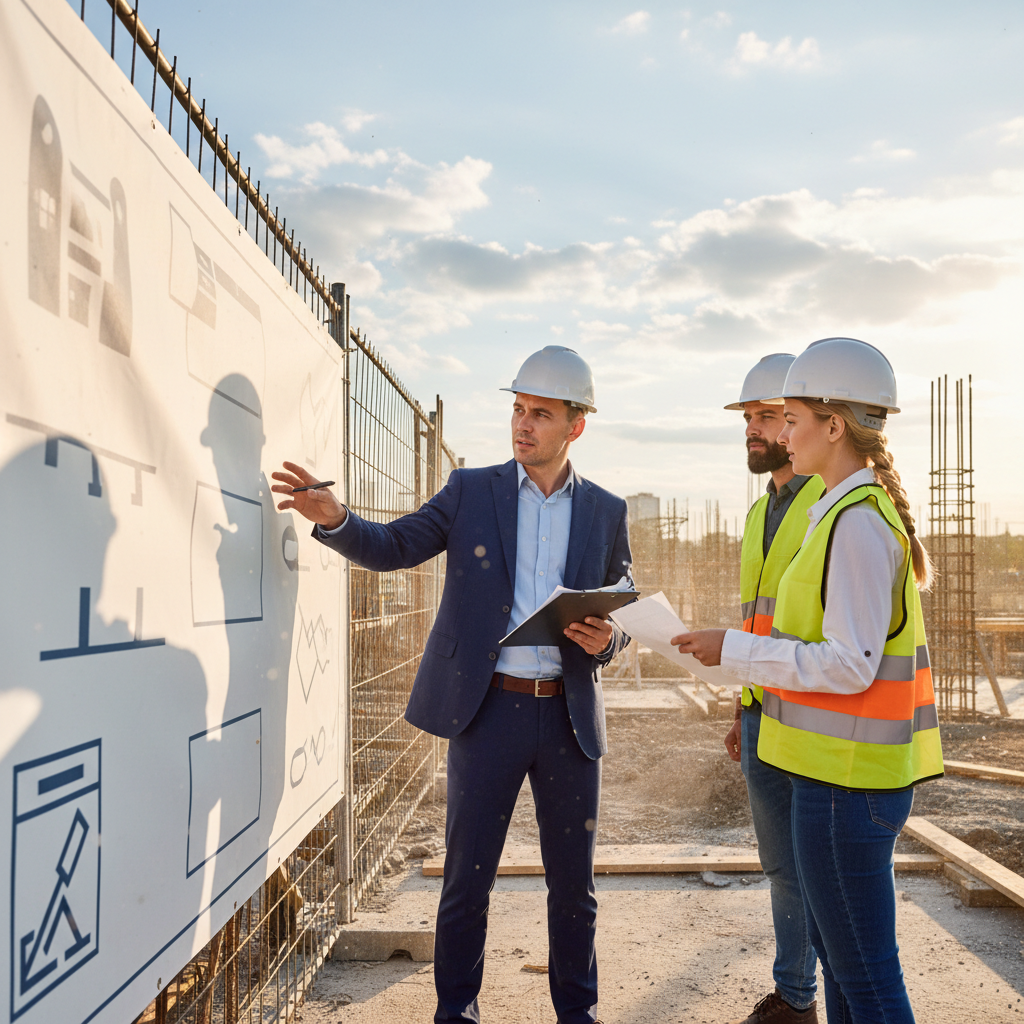 Inspecteur du travail vérifiant la conformité des travailleurs détachés sur un site.