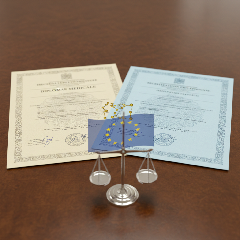 Diplôme médical roumain et enregistrement professionnel français.